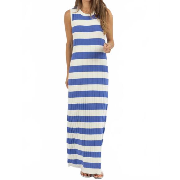 NEW LALAVON contrast stripe maxi dress in coast - Picture 4 of 5
